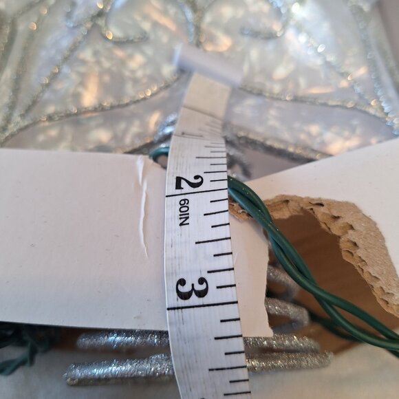 Kurt Adler 10 Light Trimmed Metal Capiz Look Star Tree Topper Silver - Picture 11 of 11